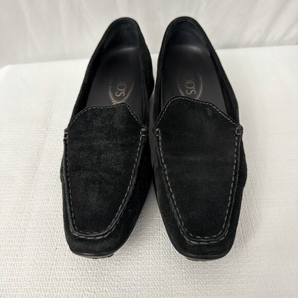 Tods Loafers Mens Size 9 US Black Suede Driving Moc Slip On Shoes Made in Italy - Picture 3 of 9
